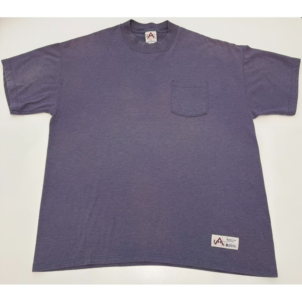 Russell Athletic DAC Athletic Club WPL Purple Poly Cotton Pocket Tee Mens XL